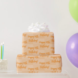 Personalisierter Geburtstag, tiefer Peach Orange Geschenkpapier