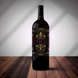 Personalisierter Geburtstag Vintager Black Gold Bu Weinetikett