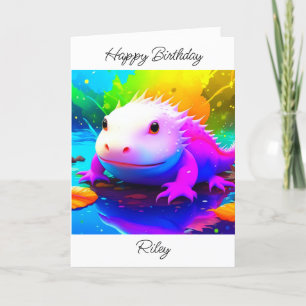 Personalisierter Geburtstag von Axolotl Kid Karte