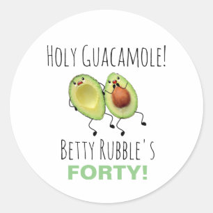 Personalisierter Geburtstag von Heiliger Guacamole Runder Aufkleber