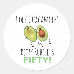 Personalisierter Geburtstag von Heiliger Guacamole Runder Aufkleber