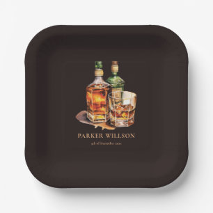 Personalisierter Geburtstag von Whisky Men Pappteller