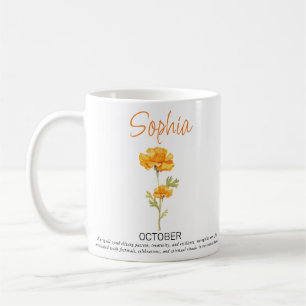 Personalisierter Geburtstags-Blumen-Kaffeebecher O Kaffeetasse