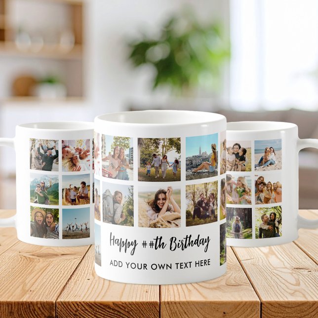 Personalisierter Geburtstags-Fotocollage-Becher Kaffeetasse (Von Creator hochgeladen)
