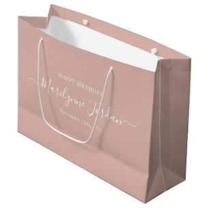Personalisierter Geburtstags-Rosé-Ton Große Geschenktüte