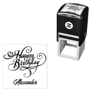 Personalisierter Geburtstags-Stempel aus Gummi zum Permastempel