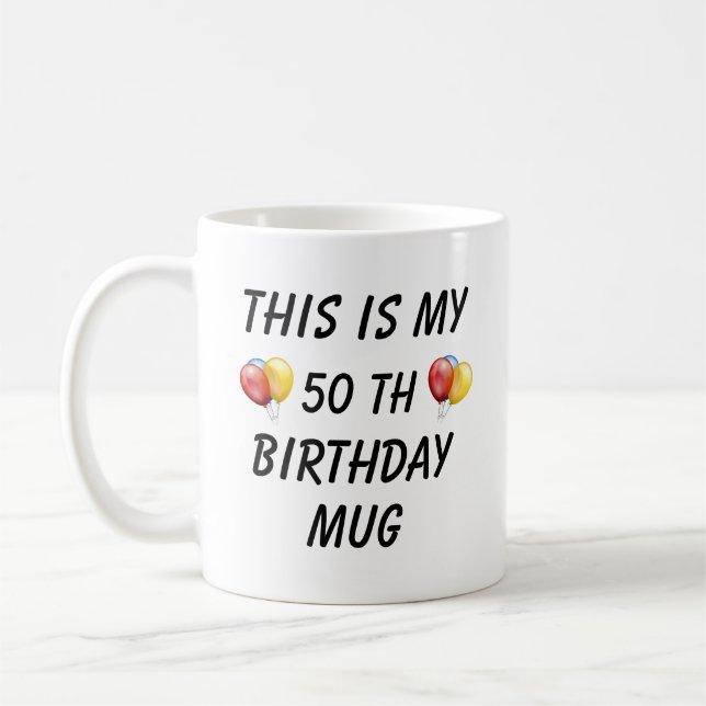 Personalisierter Geburtstagsbecher, Kaffeetasse (Links)