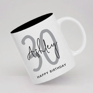 Personalisierter Geburtstagsbecher zum individuell Zweifarbige Tasse