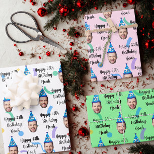 Personalisierter Geburtstagsgeschenk-Wrap, Name de Geschenkpapier Set