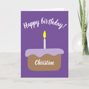 Personalisierter Geburtstagskuchen mit Lit Candle Karte