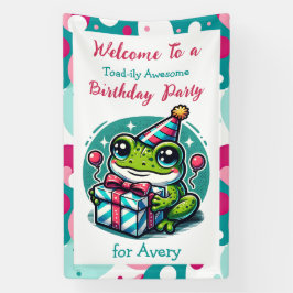 Personalisierter Geburtstagsparty Frosch Willkomme Banner