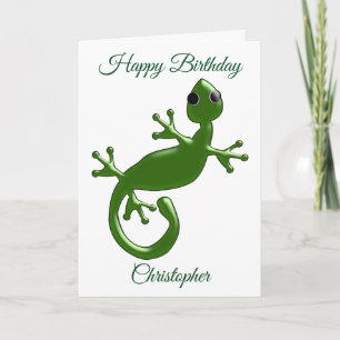 Personalisierter Gecko-Geburtstag Karte