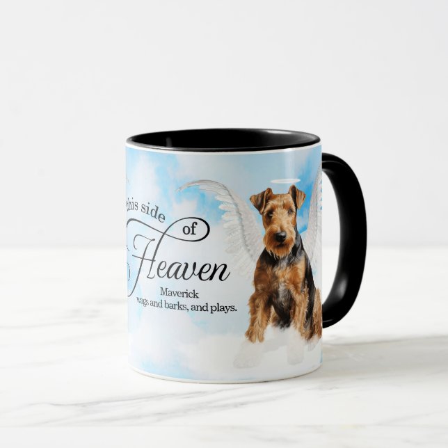 Personalisierter Gedenkstein für Airedale Terrier  Tasse (VorderseiteRechts)