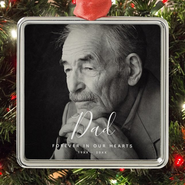 Personalisierter Gedenktod des benutzerdefinierten Ornament Aus Metall ("Dad" Photo Memorial Ornament)