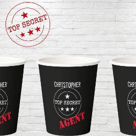 Personalisierter geheimer Agent Kinder Pappbecher