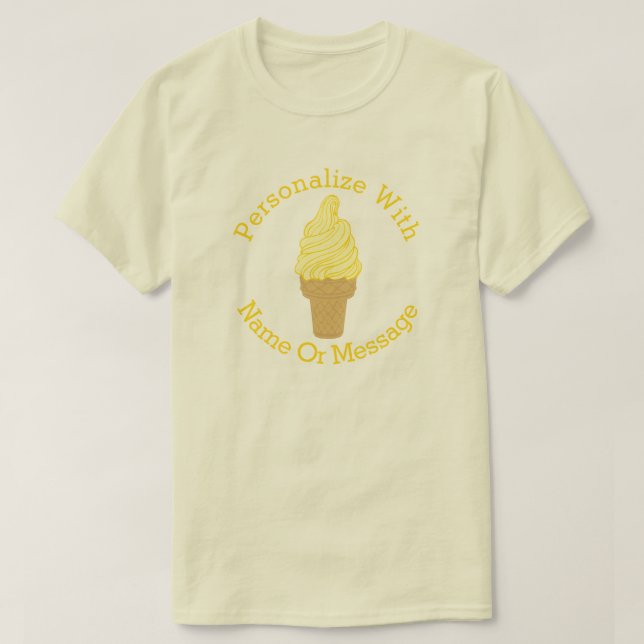 PERSONALISIERTER Gelbeis Creme Cone T - Shirt (Design vorne)