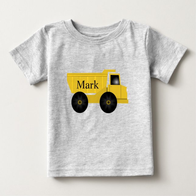 Personalisierter Gelber Dump Truck T - Shirt | Nam (Vorderseite)