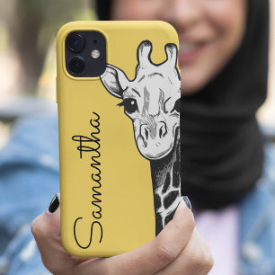 Personalisierter gelber Giraffe Case-Mate iPhone Hülle