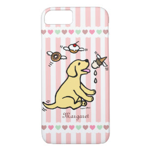 Personalisierter gelber Labrador-Eiscreme-Traum Case-Mate iPhone Hülle
