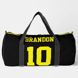 Personalisierter, gelber, moderner, bedruckter Ruc Duffle Bag