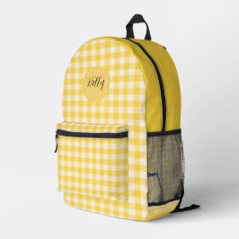 Personalisierter gelber Muster-Rucksack Bedruckter Rucksack