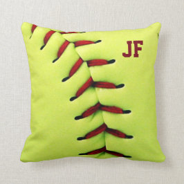 Personalisierter gelber Softbalball Kissen