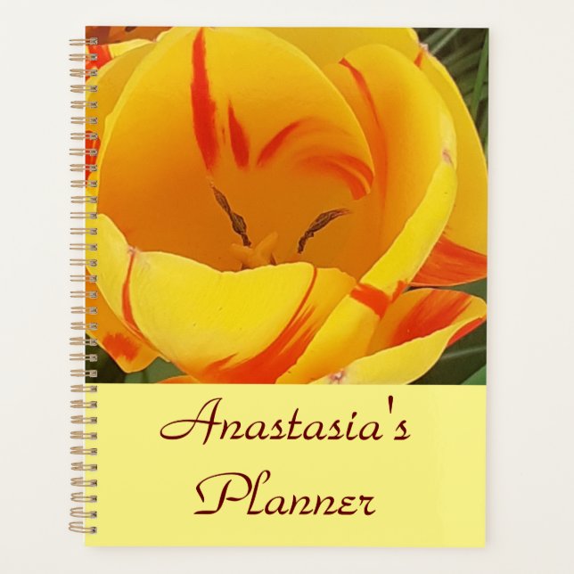 Personalisierter Gelbfrühlingshügel Planer (Vorderseite)