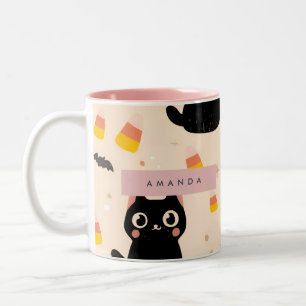Personalisierter, gemütlicher Fall Halloween Niedl Zweifarbige Tasse