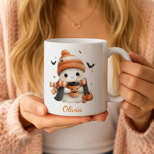 Personalisierter gemütlicher Geist und Kürbisgewür Kaffeetasse