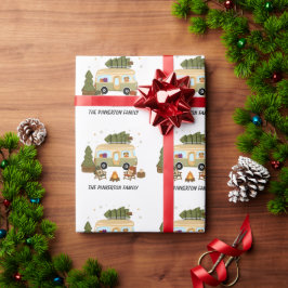 Personalisierter gemütlicher Weihnachts-Camper Geschenkpapier
