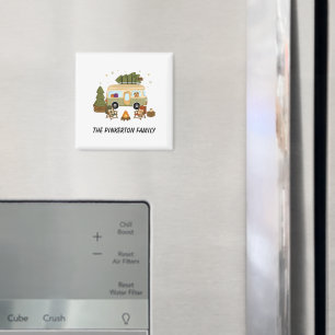 Personalisierter gemütlicher Weihnachts-Camper Magnet