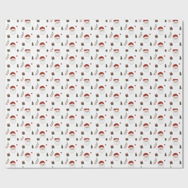 Personalisierter gemütlicher Weihnachtsmann Weihna Geschenkpapier (Flach)