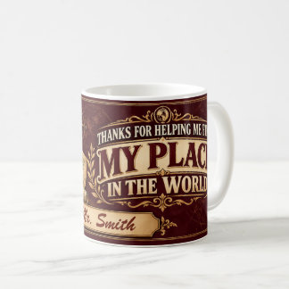 Personalisierter Geographie-Lehrer-Mug, Dankeschön Kaffeetasse