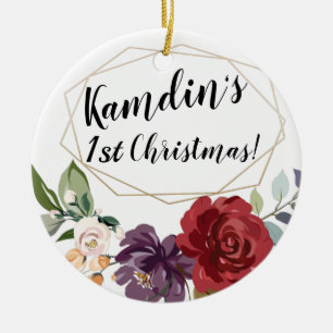 Personalisierter geometrischer Fleck der Rosen Keramik Ornament