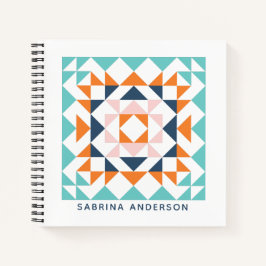 Personalisierter, geometrischer, moderner Quilbloc Notizbuch