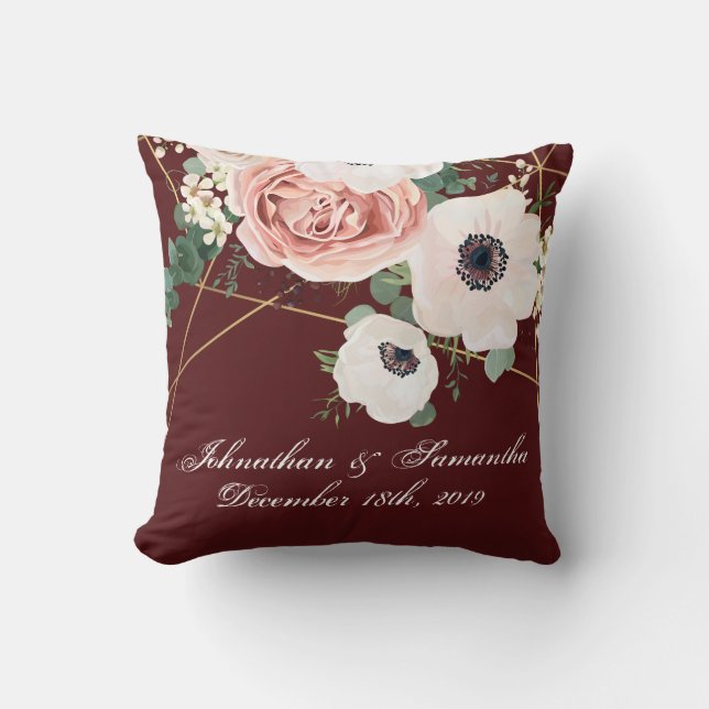 Personalisierter geometrischer Wein mit 16"x16" Ki Kissen (Vorderseite)