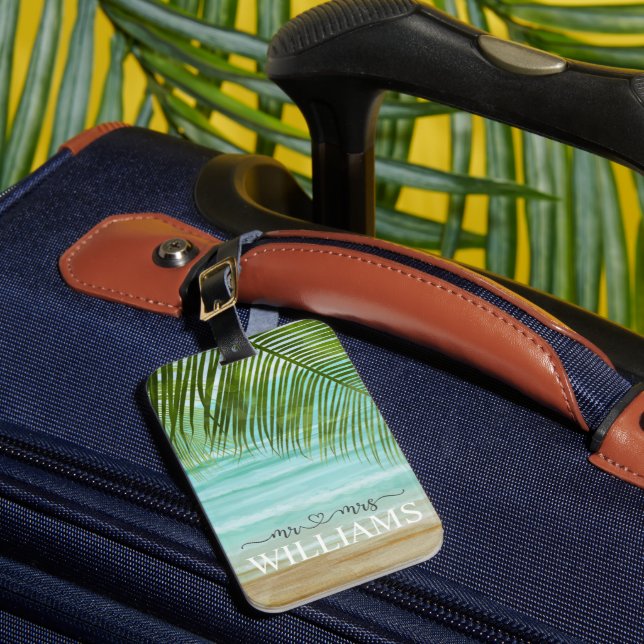 Personalisierter Gepäcktag im Tropical Palm Trees  Gepäckanhänger (Vorderseite Insitu 1)