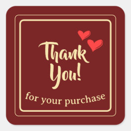 Personalisierter Geschäftsdank Text Quadratischer Aufkleber