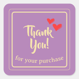 Personalisierter Geschäftsdank Text Quadratischer Aufkleber