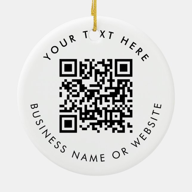 Personalisierter Geschäftslogo-Text-QR-Code Weihna Keramik Ornament (Hinten)