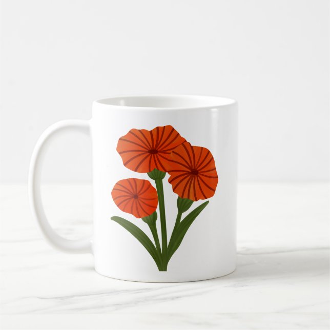 Personalisierter Geschenkbecher mit rotem Blumende Kaffeetasse (Links)