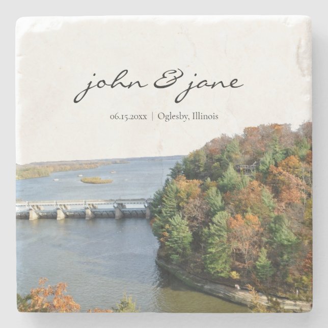 Personalisierter Gestank Illinois Staat Park Steinuntersetzer (Vorderseite)