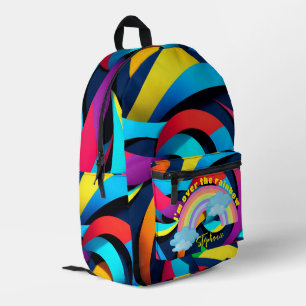 Personalisierter gestreiftes Rucksack in Regenboge