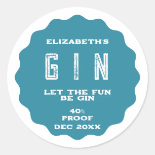 Personalisierter Gin-Aufkleber Runder Aufkleber