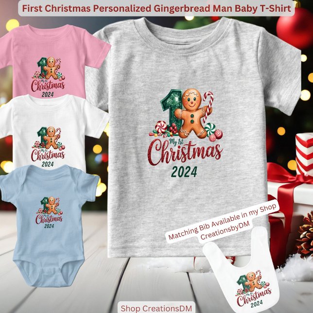 Personalisierter Gingerbrei-Mann Baby T-shirt (Von Creator hochgeladen)