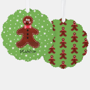 Personalisierter Gingerbrot-Mann Ornament Karte