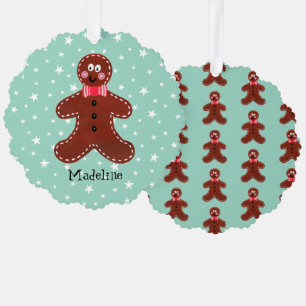 Personalisierter Gingerbrot-Mann Ornament Karte