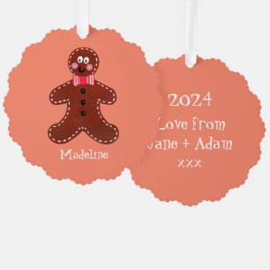 Personalisierter Gingerbrot-Mann Ornament Karte