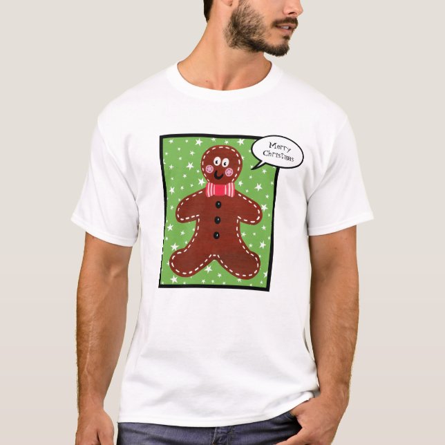 Personalisierter Gingerbrot-Mann T-Shirt (Vorderseite)