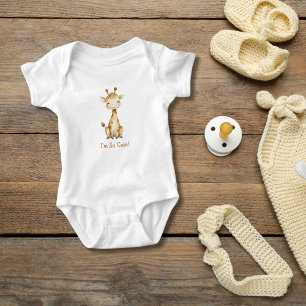 Personalisierter Giraffe geschlechtsneutraler Süße Baby Strampler